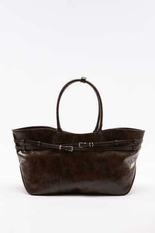 Watson Belted Tote Bag Brown