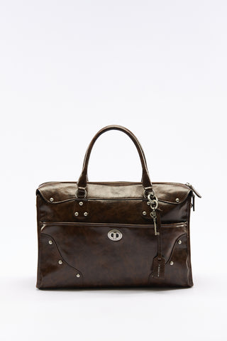 Chelsea Large Buckle Bag Dark Brown