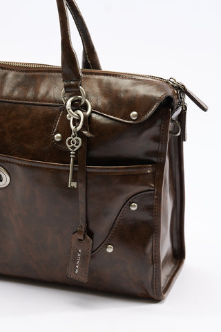 Chelsea Large Buckle Bag Dark Brown