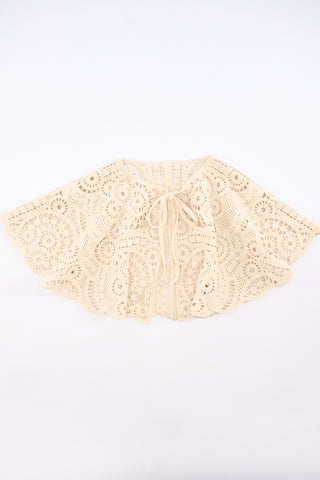 Flora Wide Tie-Neck Detail Ecru