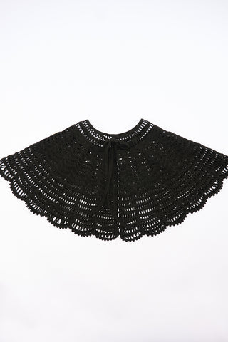 Alice Wide Tie-Neck Detail Black