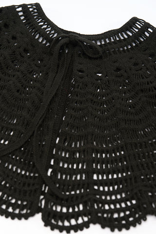 Alice Wide Tie-Neck Detail Black