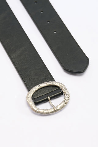 Belt With Antique-Finish Metal Buckle Black
