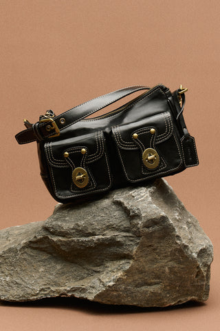 Twin-Buckle Mini Bag Black