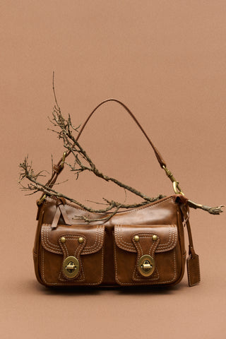 Twin-Buckle Mini Bag Camel