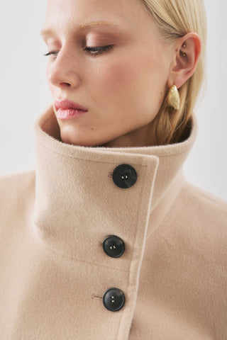 Premium Wool Trench-Style Coat Beige