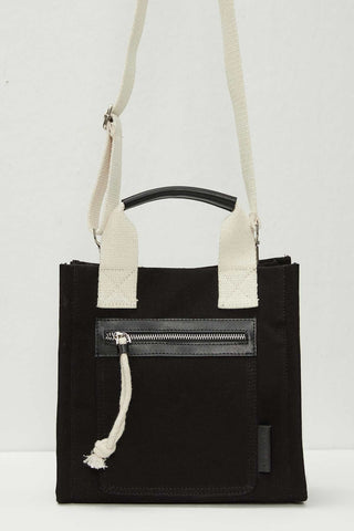 Leather Detailed Tote Bag Black