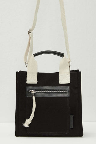 Faux Leather Detailed Tote Bag Black