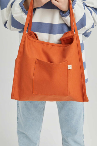 Canvas Bag With Pockets Orange