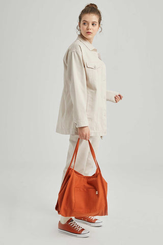 Canvas Bag With Pockets Orange