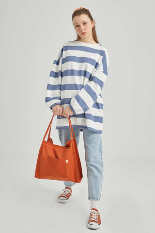 Canvas Bag With Pockets Orange