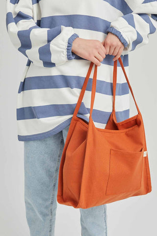 Canvas Bag With Pockets Orange