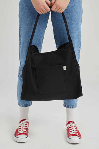 Canvas Bag With Pockets Black