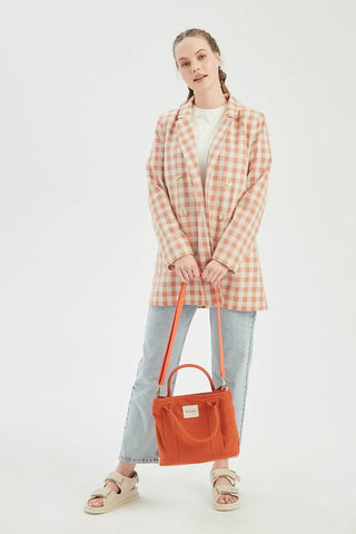 Two Compartment Tote Bag Orange