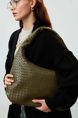 Frances Large Knit Bag Green