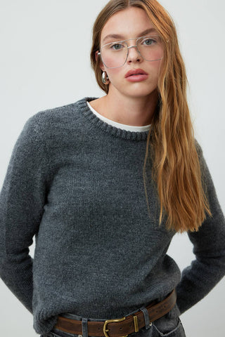 Crew Neck Fit Knitwear Sweater Anthracite