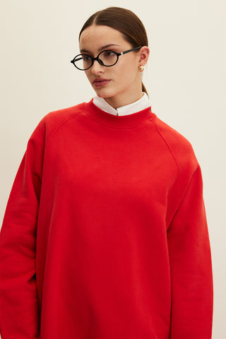 Oversized Basic Sweatshirt Red