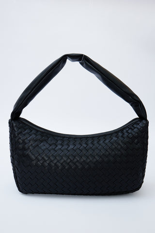 Frances Woven Oval Bag Black