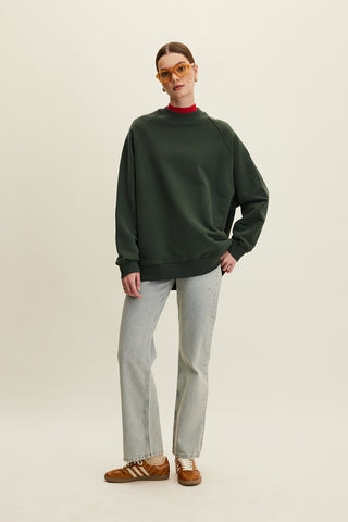 Oversized Basic Sweatshirt Green