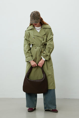 Pocket Detailed Trench Coat Khaki