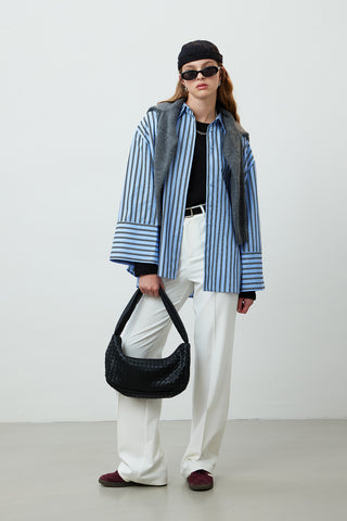 Striped Cotton Shirt Blue Stripe