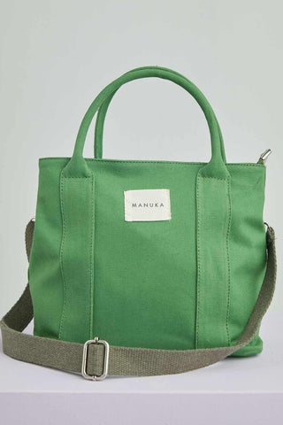 Two Compartment Tote Bag Green