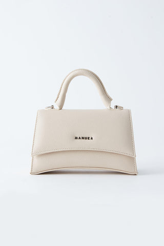 Textured Faux Leather Bag Beige