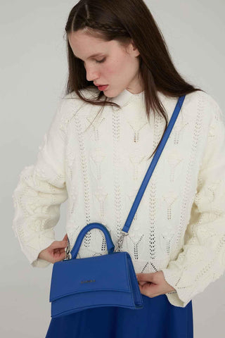 Textured Leather Bag Blue