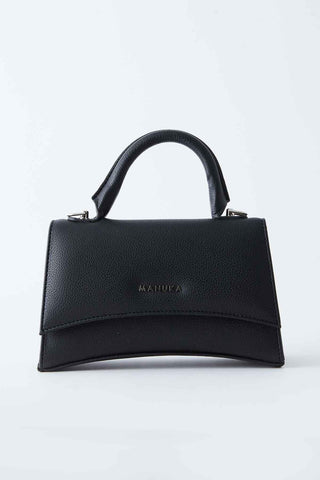 Textured Faux Leather Bag Black