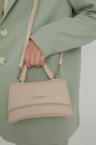 Textured Leather Bag Beige