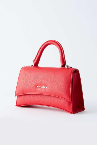 Textured Leather Bag Red