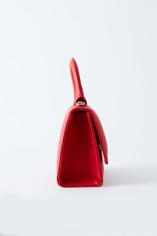 Textured Leather Bag Red