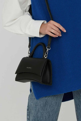 Textured Leather Bag Black