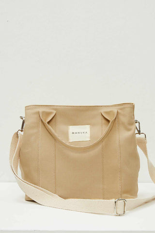 Two Compartment Tote Bag Beige