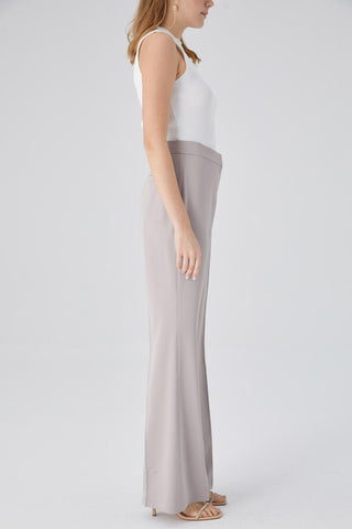 Satin Bell Bottom Trousers Stone