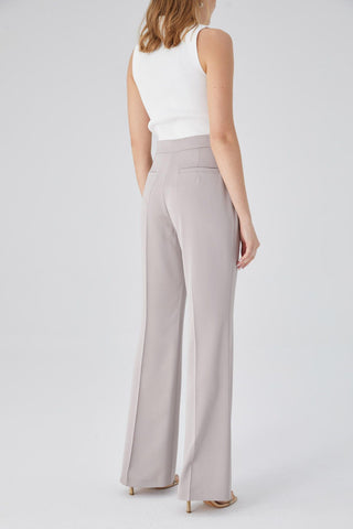 Satin Bell Bottom Trousers Stone