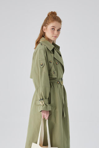 Pocket Detailed Trench Coat Khaki