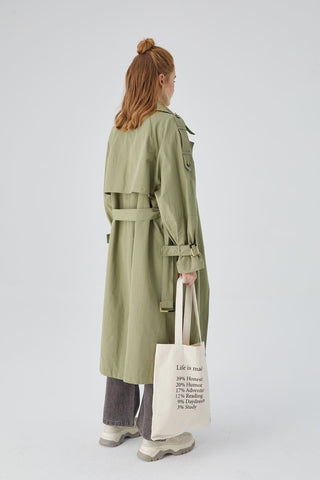 Pocket Detailed Trench Coat Khaki