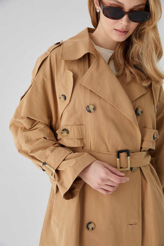 Pocket Detailed Trench Coat Camel