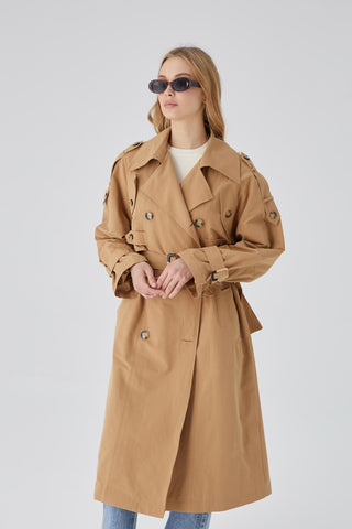 Pocket Detailed Trench Coat Camel