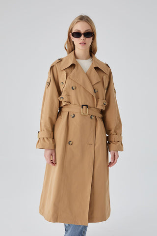 Pocket Detailed Trench Coat Camel