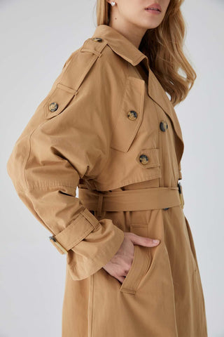 Pocket Detailed Trench Coat Camel