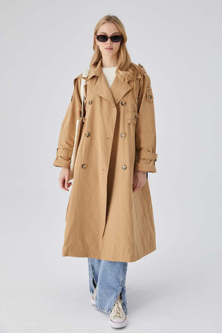 Pocket Detailed Trench Coat Camel