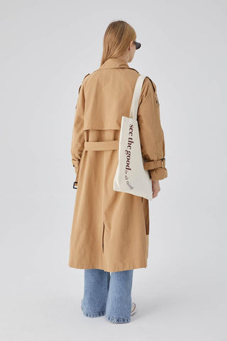 Pocket Detailed Trench Coat Camel