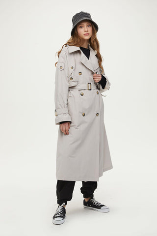 Pocket Detailed Trench Coat Stone