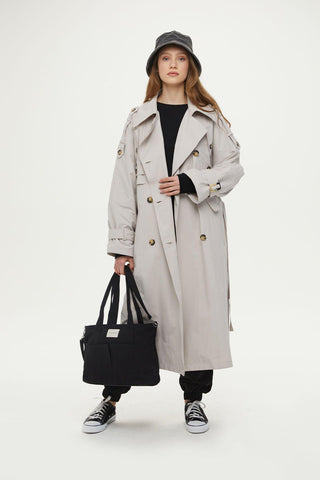 Pocket Detailed Trench Coat Stone