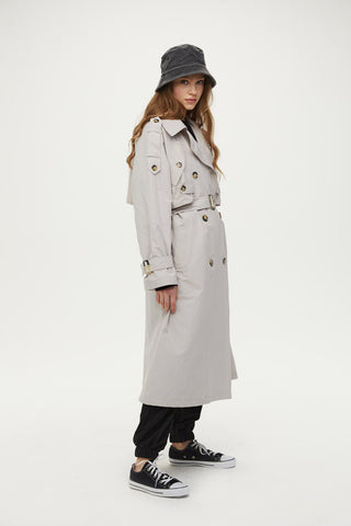 Pocket Detailed Trench Coat Stone