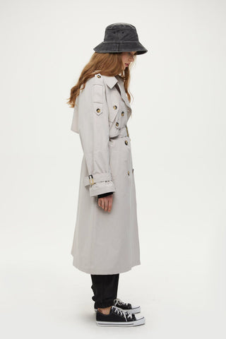 Pocket Detailed Trench Coat Stone