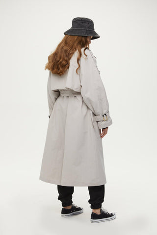 Pocket Detailed Trench Coat Stone