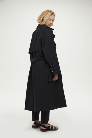 Pocket Detailed Trench Coat Black